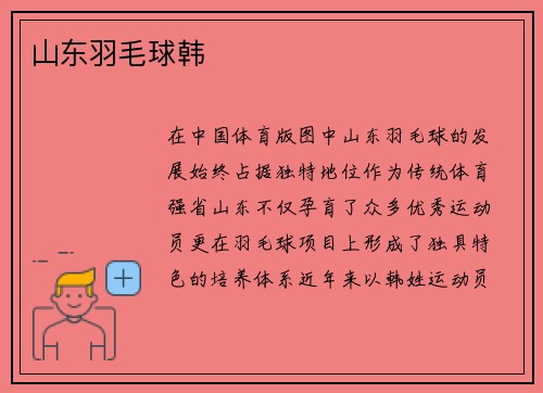 山东羽毛球韩